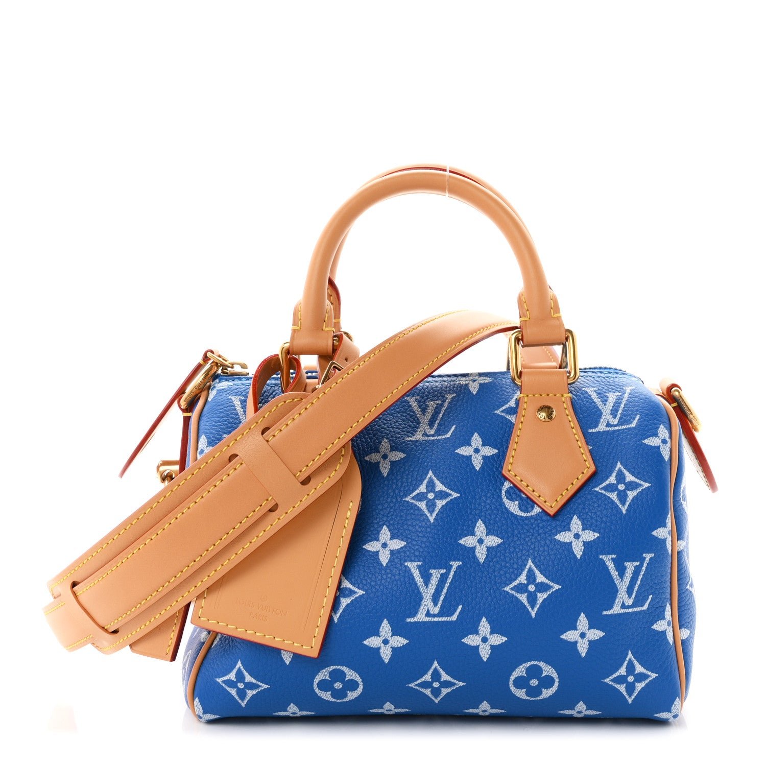 Louis Vuitton Calfskin Monogram Speedy P9 Bandouliere 20 Blue