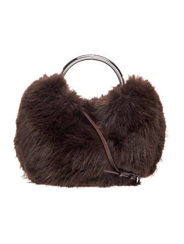 Faux Fur Top Handle Bag