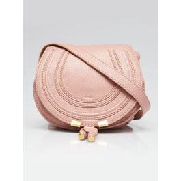 Chloe Chloe Pink Pebbled Leather Marcie Mini Crossbody Bag