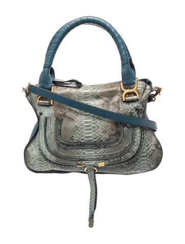 Chloe Embossed Leather Marcie Shoulder Bag