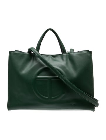Vegan Leather Medium Dark Olive Shopping Bag Medium
