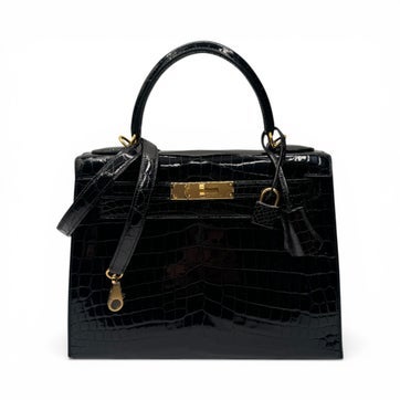 Hermes Shiny Niloticus Crocodile Kelly 28