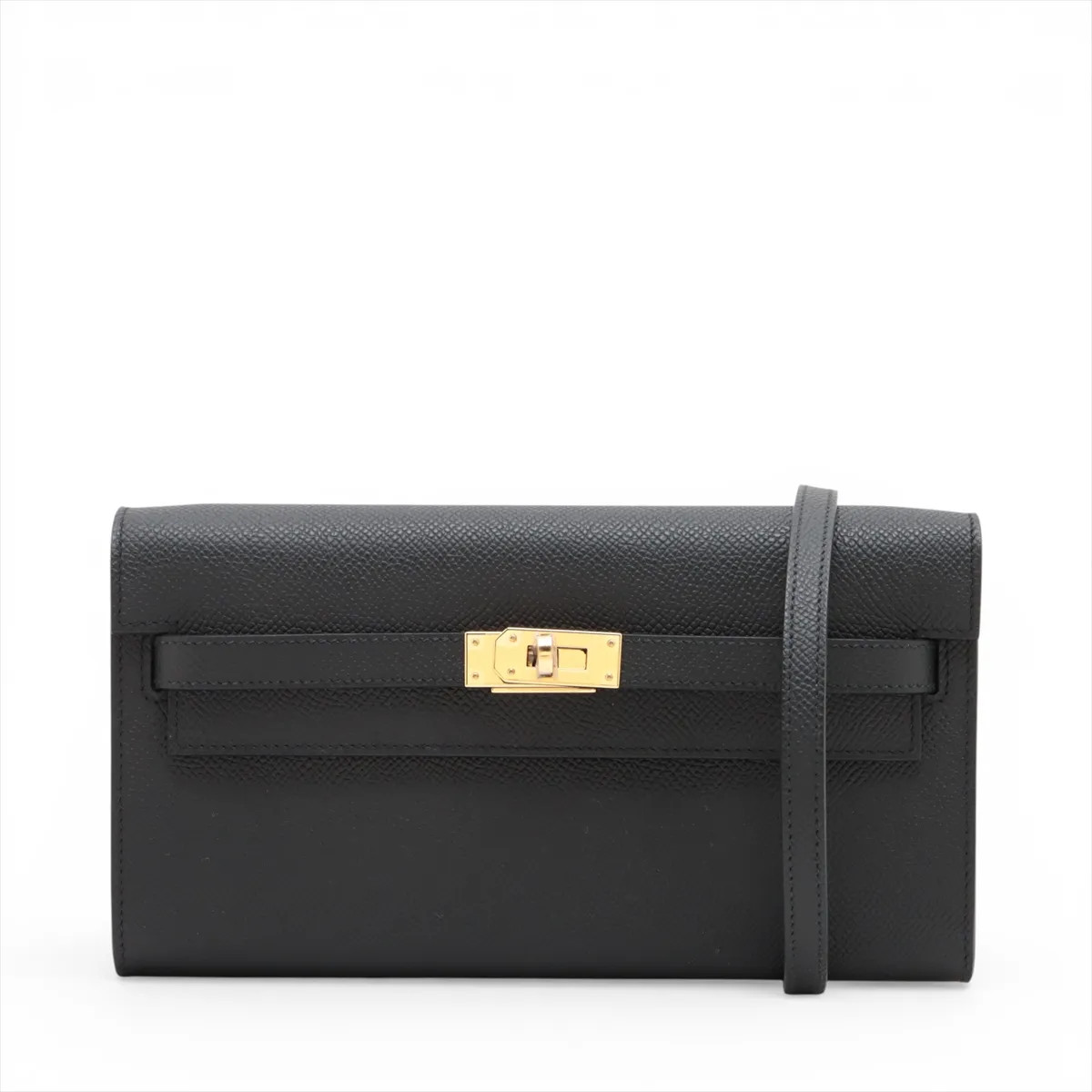 Hermès Kelly Wallet Long Togo Veau Epsom Black Gold Metal Fittings
