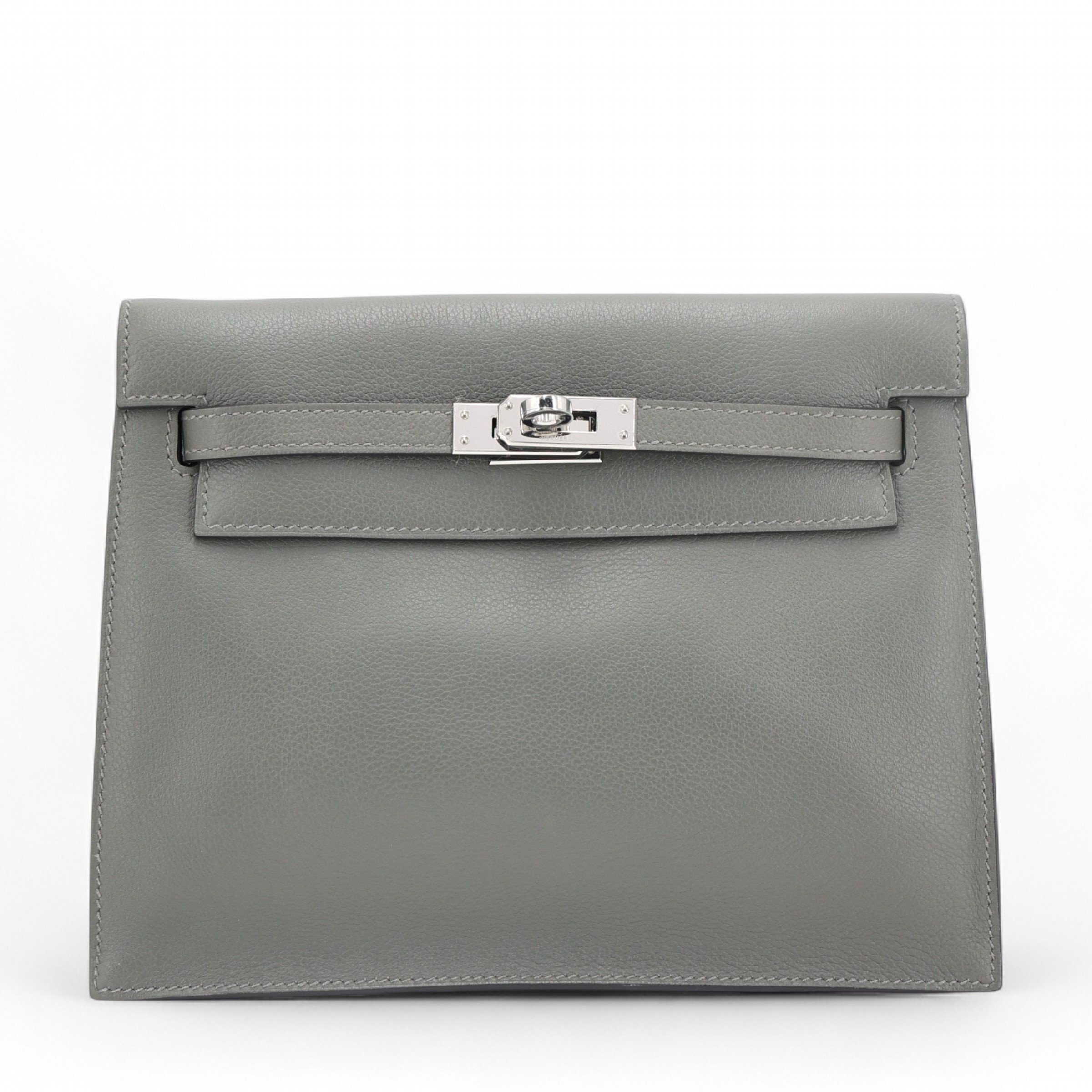 Hermes Excellent ( Rank SA ) HERMÈS Kelly Danse Gris Meyer (0L) Evercolor Palladium hardware Z (2021)