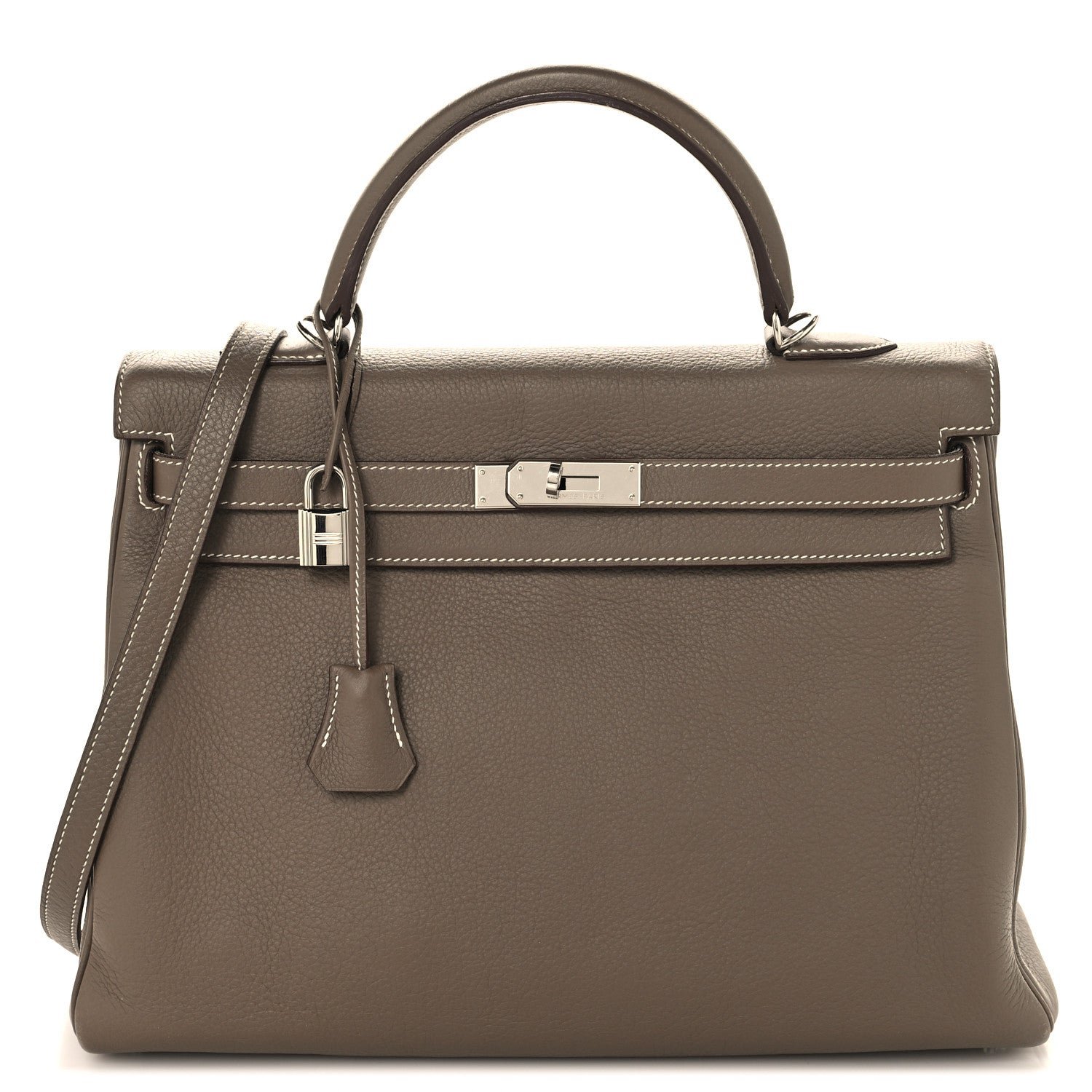 Hermes Taurillon Clemence Kelly Retourne 35 Etoupe
