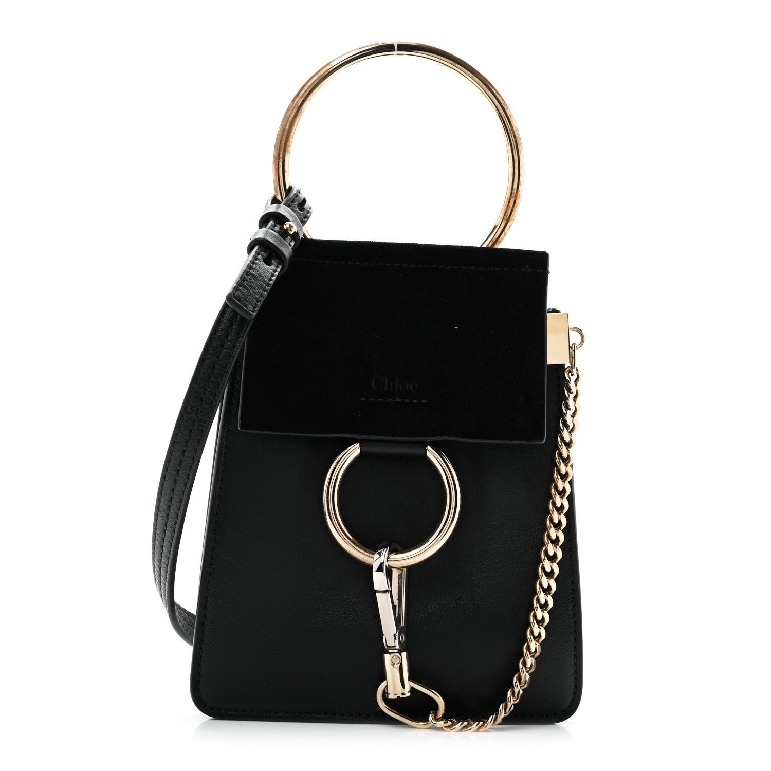 Chloe Chloe Suede Calfskin Mini Faye Bracelet Bag Black