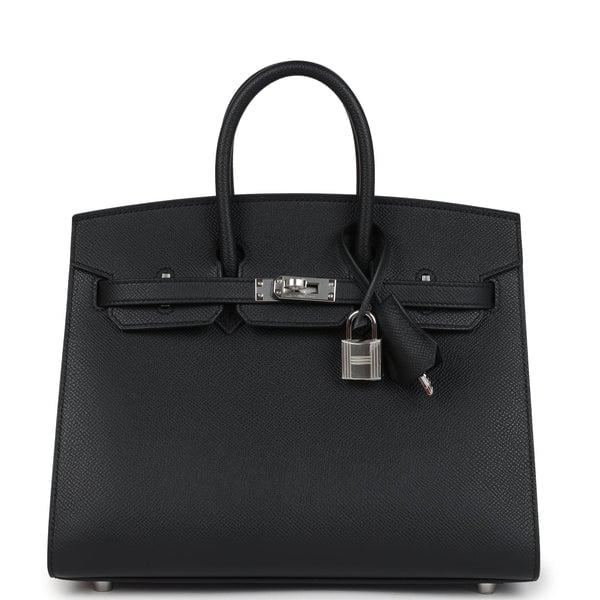 Hermes Hermes Birkin Sellier 25 Black Epsom Palladium Hardware