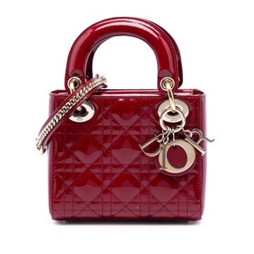 Patent Leather Mini Patent Cannage Lady Dior