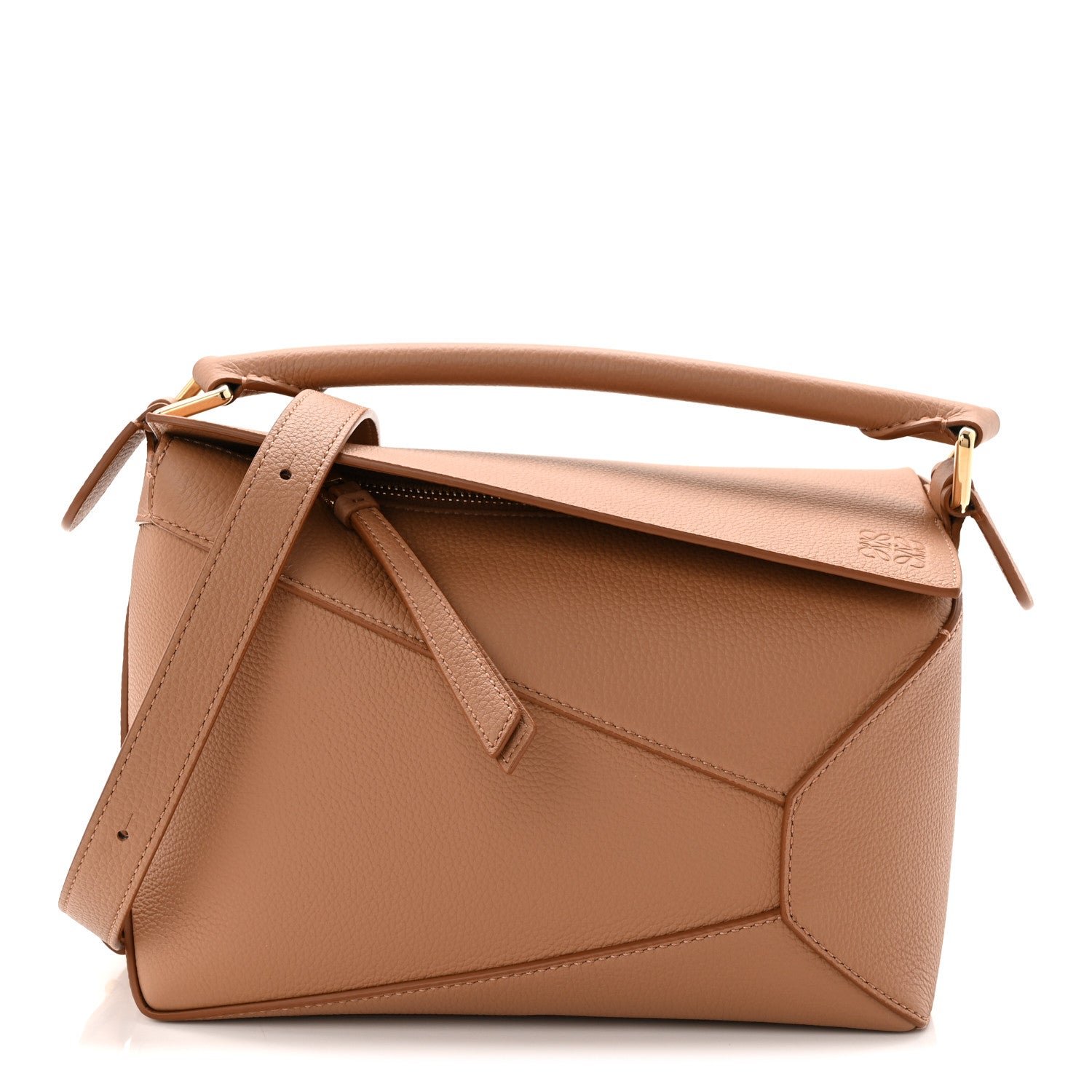 Loewe Grained Calfskin Small Puzzle Edge Bag Toffee