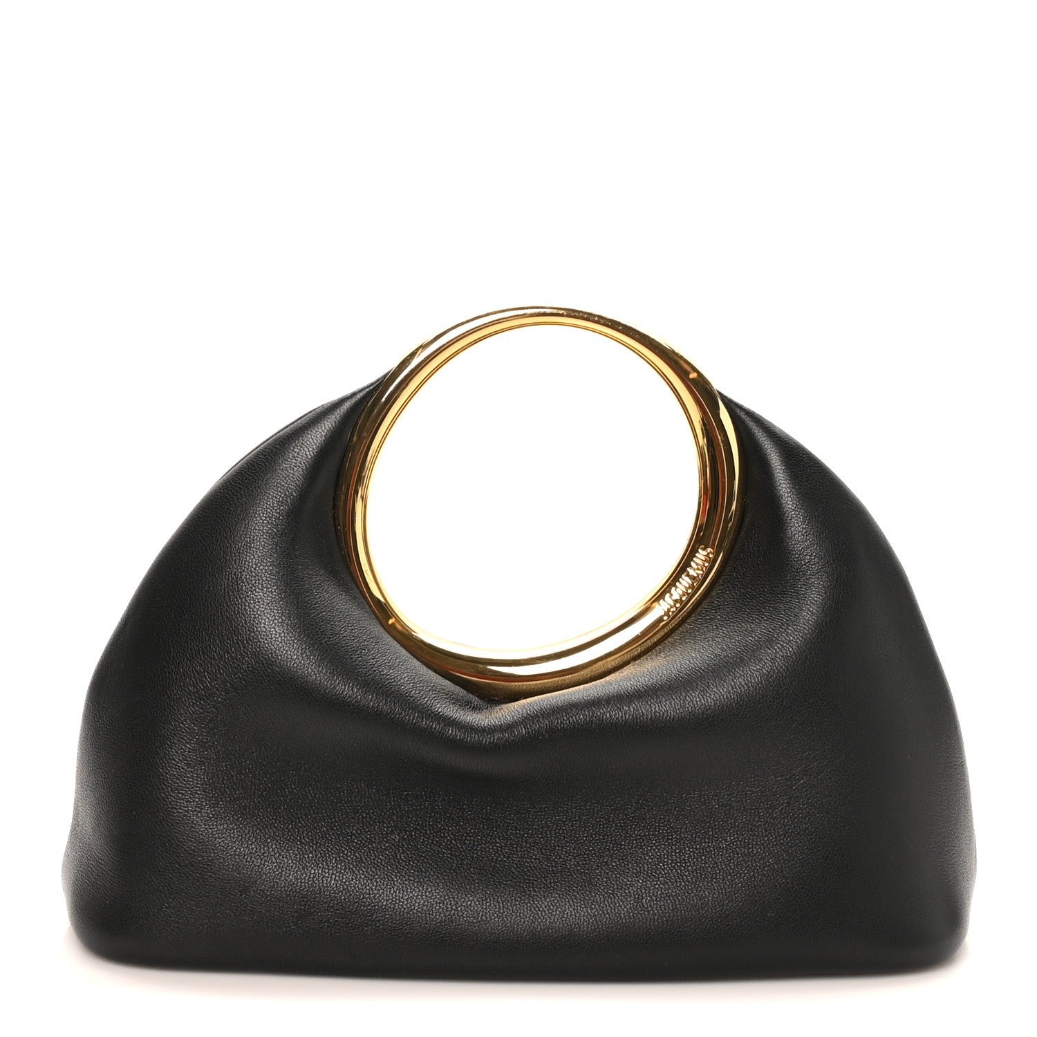 Jacquemus Lambskin Le Petit Calino Ring Top Handle Bag Black