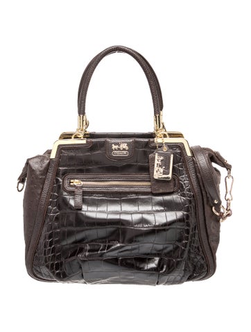 Embossed Leather Top Handle Bag