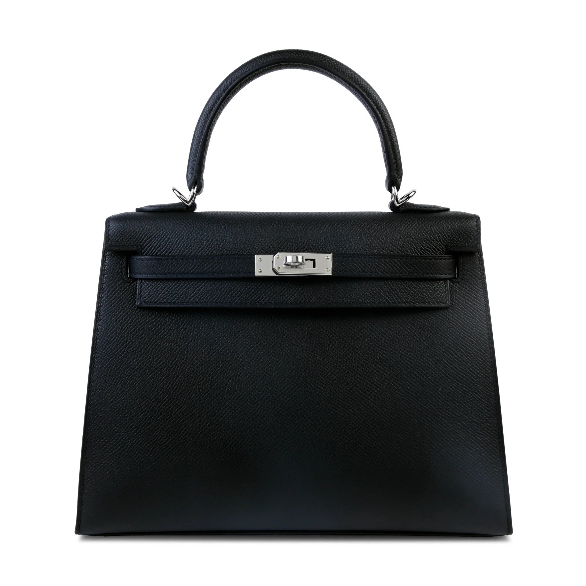 Brand New ( Rank N ) HERMÈS Kelly 25 Sellier Noir (89) Epsom Palladium hardware G (2026)