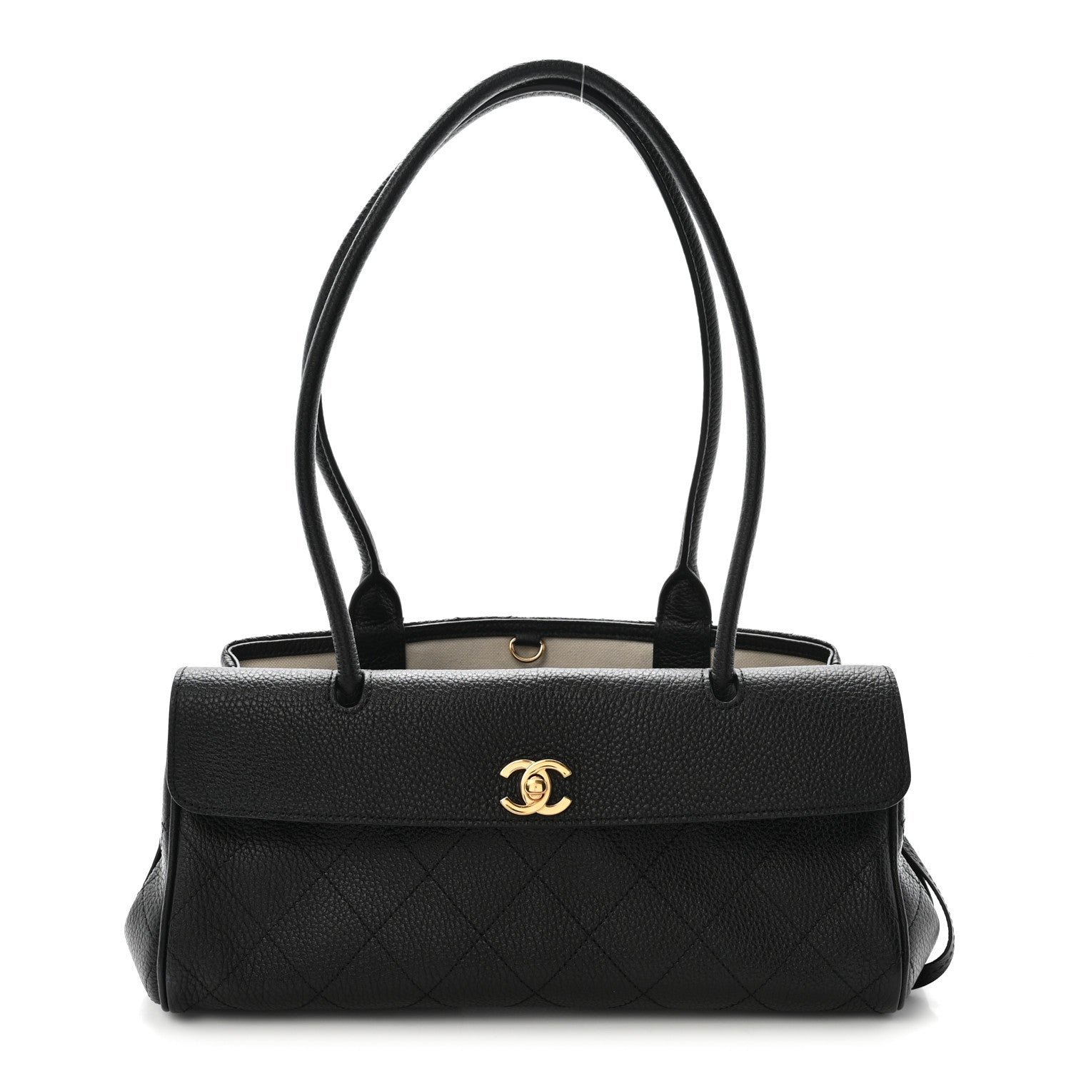 Chanel Grained Calfskin Stitched Urban Essentials Small Shopping Bag Black