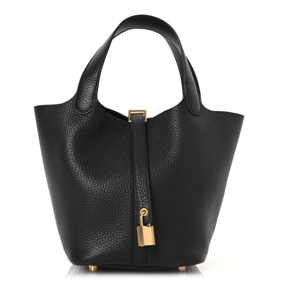 Hermes Taurillon Clemence Picotin Lock 18 PM Black