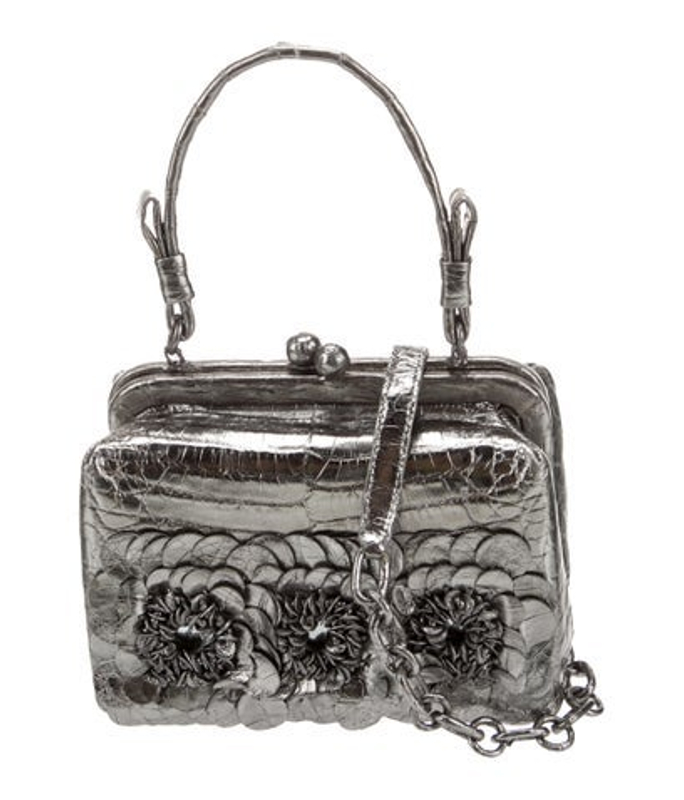 Nancy Gonzalez Gonzalez Embossed Leather Top Handle Bag