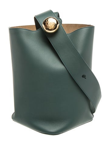 Leather Pebble Bucket Bag Medium 2024