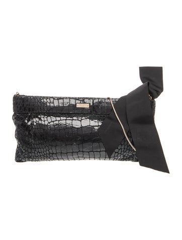 Embossed Leather Clutch