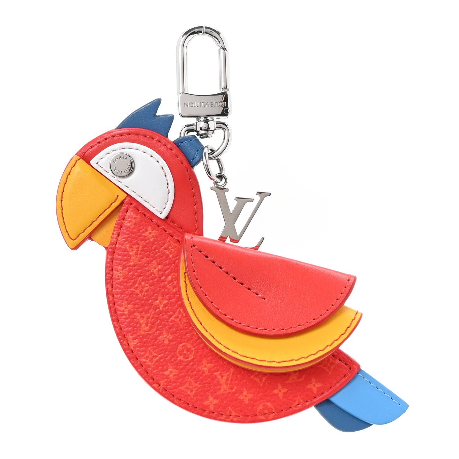 Louis Vuitton Calfskin Monogram LV Parrot Bag Charm Red