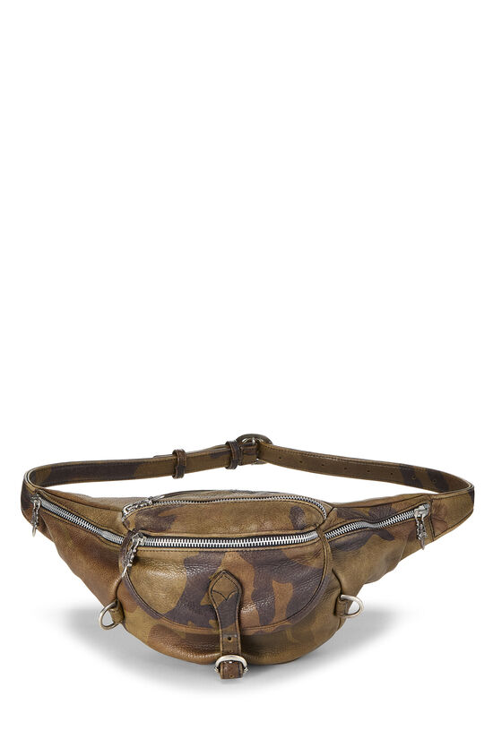 Chrome Hearts Green Camouflage Leather Snat Pack Waist Bag