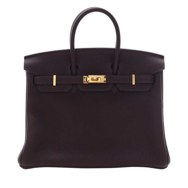 Hermes Chocolate Togo Birkin 25 Gold Hardware, 2018