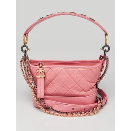 Chanel Chanel Pink Quilted Calfskin Leather Small Gabrielle Top Handle Bag