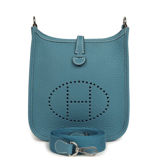 Hermes Hermes Evelyne TPM Blue Jean Clemence Palladium Hardware