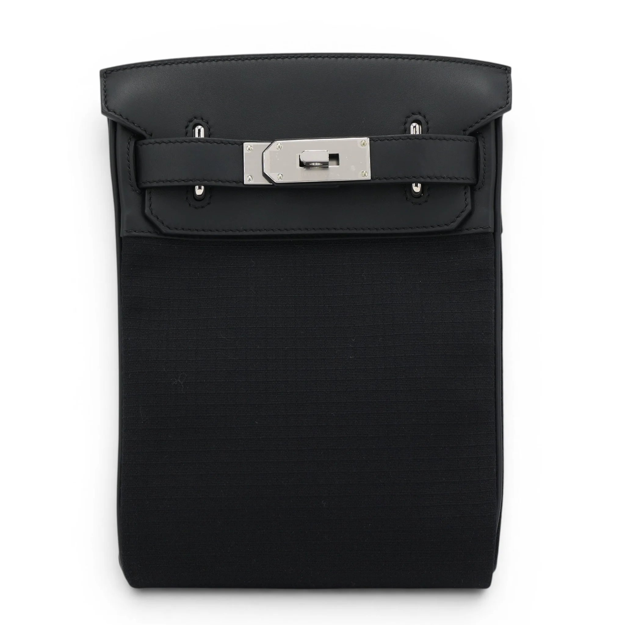 Unused ( Rank NS ) HERMÈS Hac a Dos PM Noir (89) Swift Toile Berline canvas Palladium hardware W (2024)