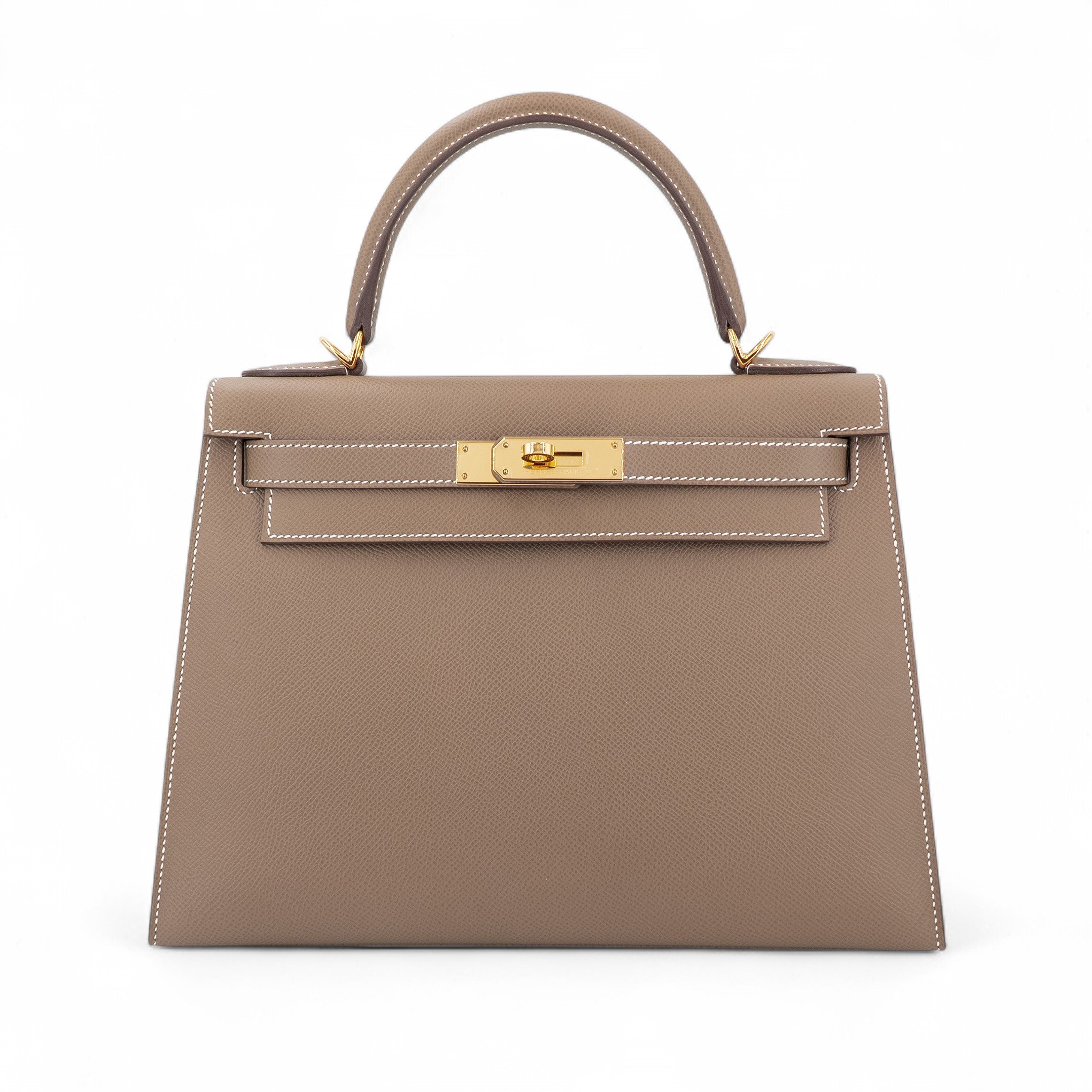 Hermes Unused ( Rank NS ) HERMÈS Kelly 28 Sellier Etoupe (18) Epsom Gold hardware Y (2020)