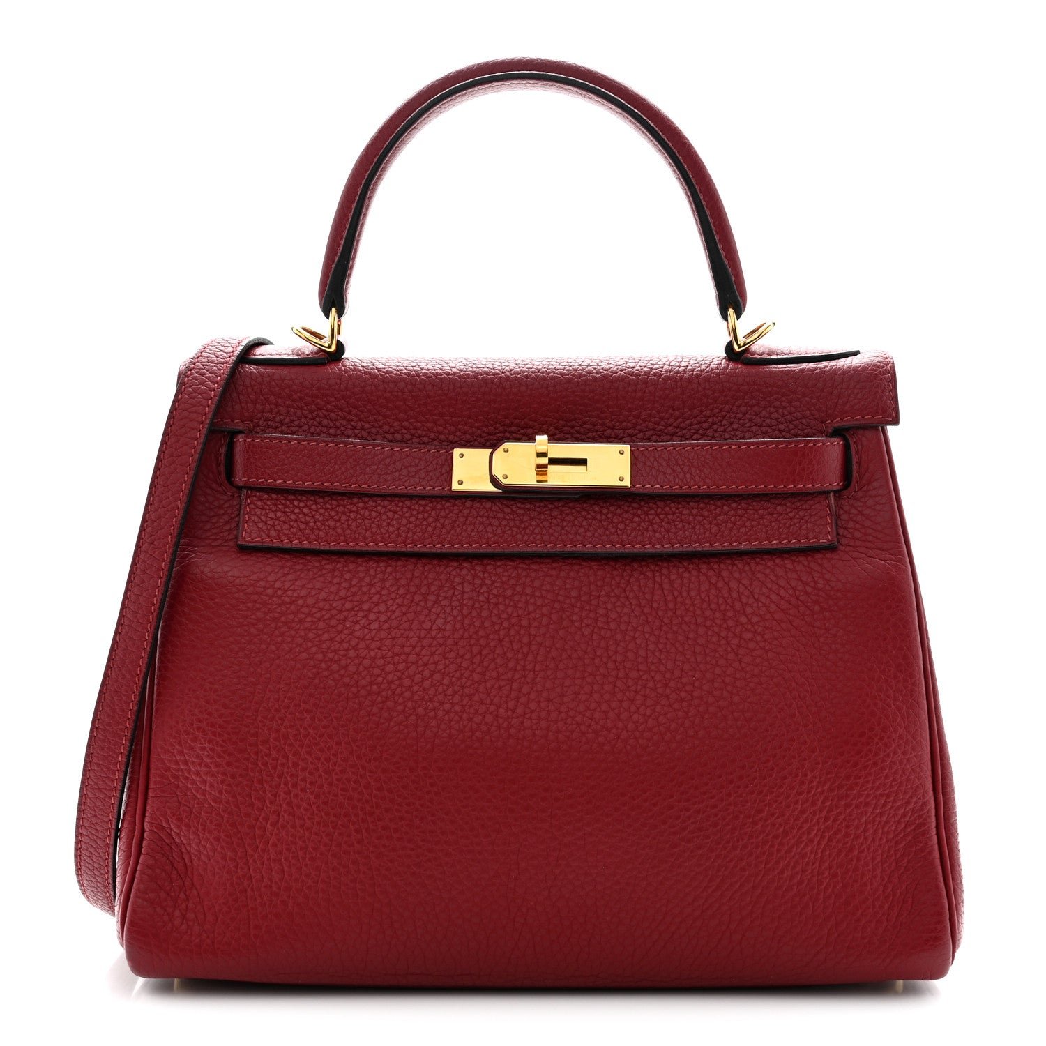 Hermes Taurillon Clemence Kelly Retourne 28 Rouge Grenat