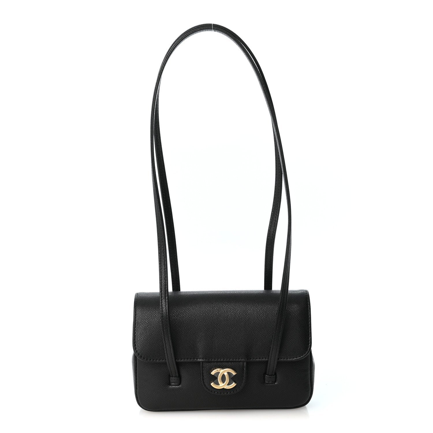 Chanel Shiny Caviar Mini Preppy Coco Shoulder Bag Black