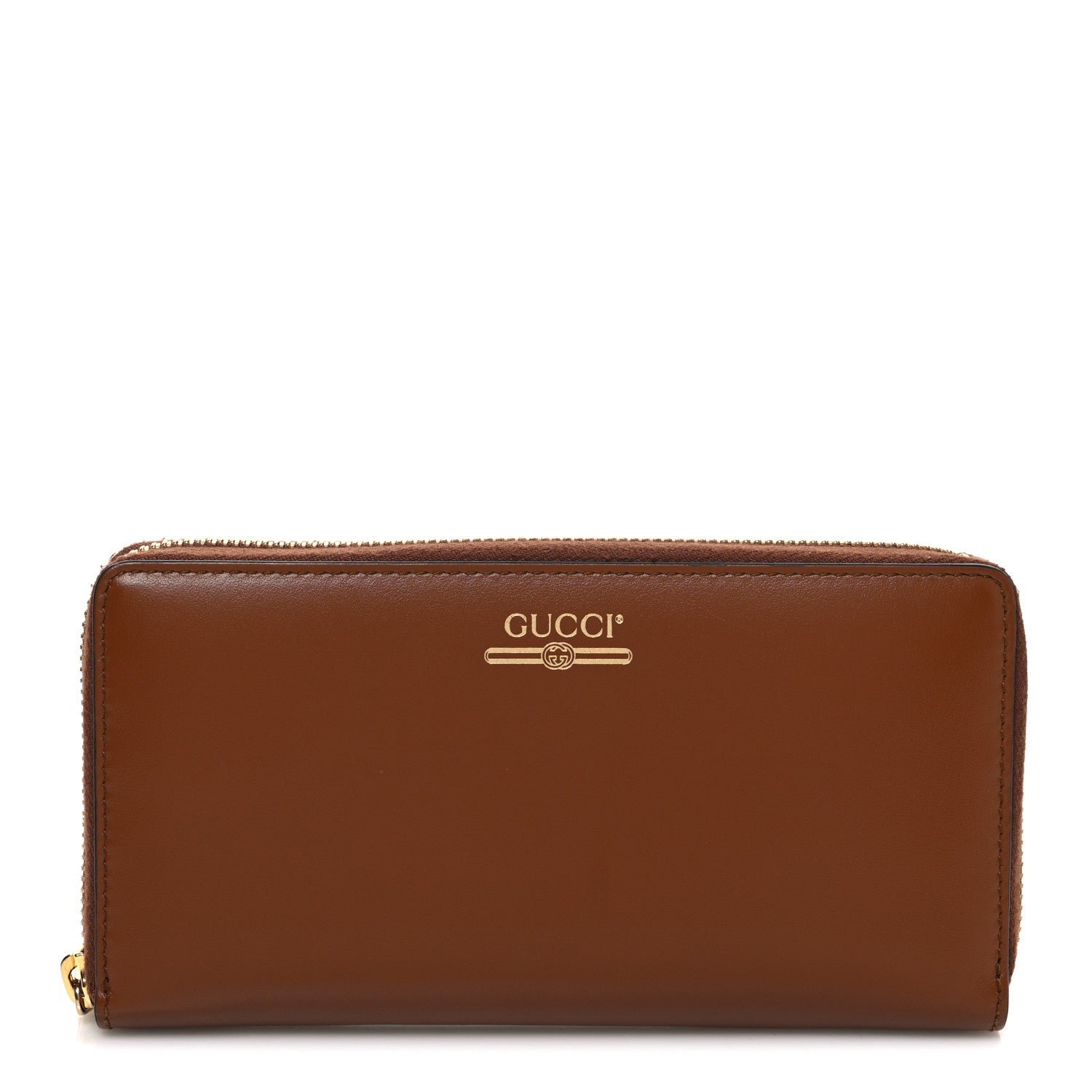 Gucci Plutone Calfskin Logo Zip Around Wallet Cuir