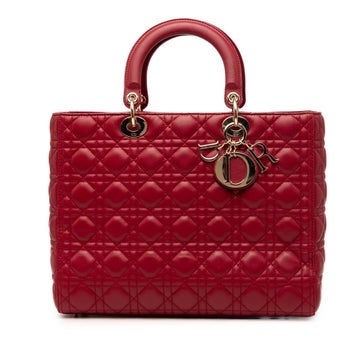 Lambskin Large Lambskin Cannage Lady Dior