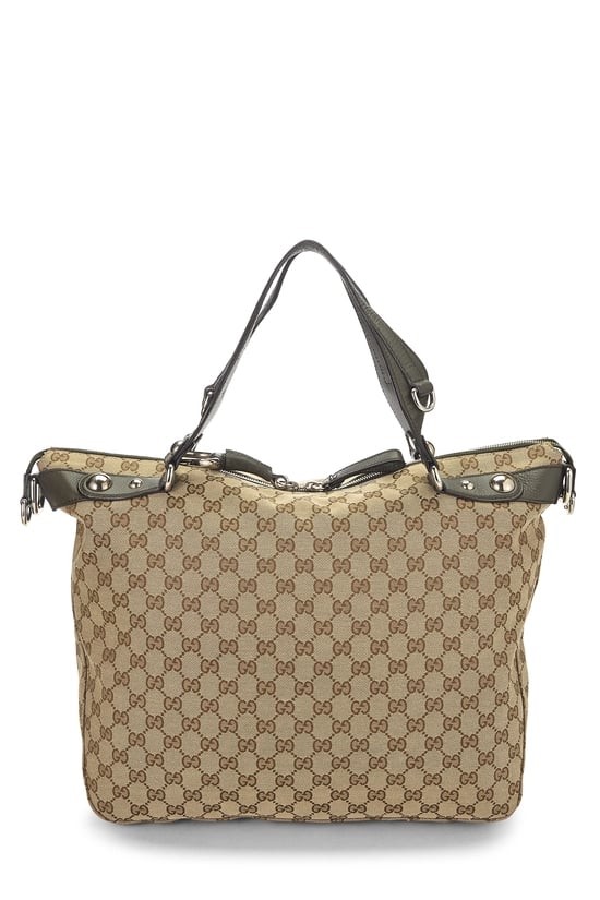 Green Original GG Canvas Icon Bit Hobo Bag Large
