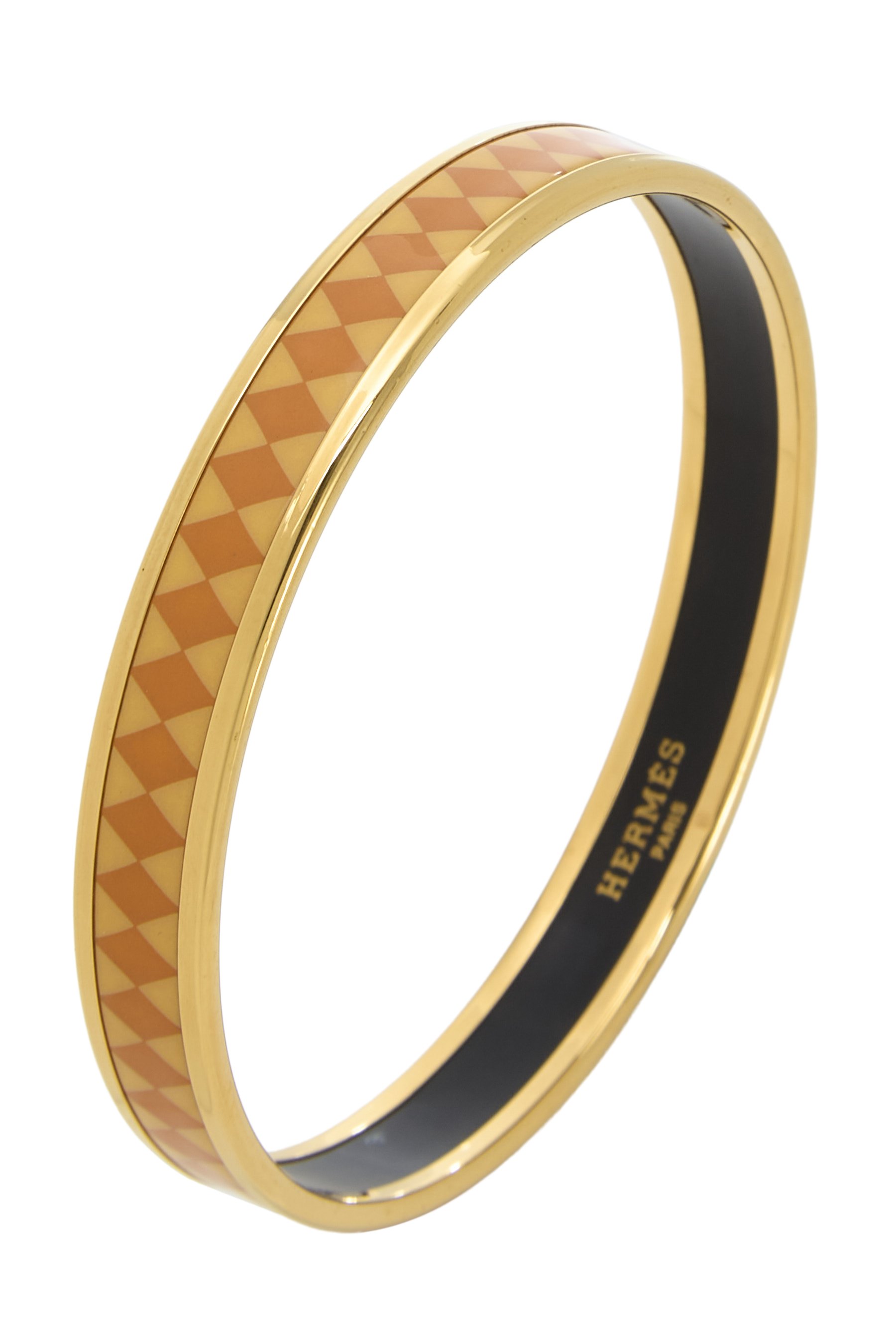 Orange Gold Enamel Bangle Narrow