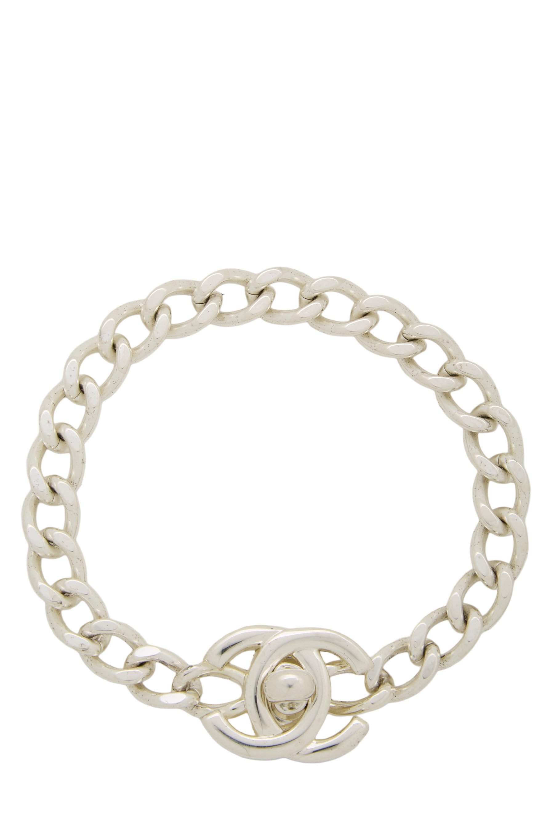 Silver 'CC' Turnlock Bracelet Small