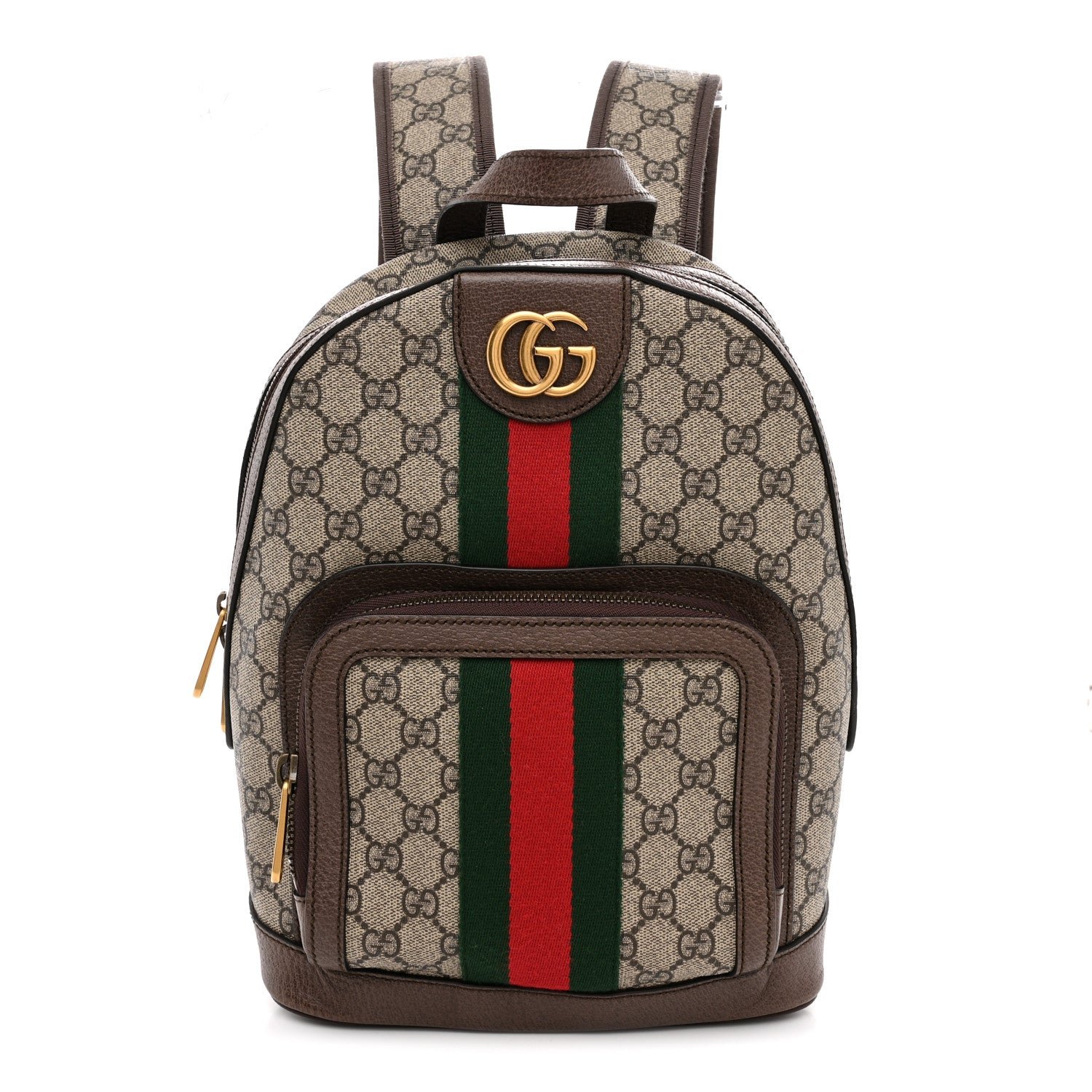 Gucci GG Supreme Monogram Calfskin Web Small Ophidia Day Backpack Beige Ebony New Acero