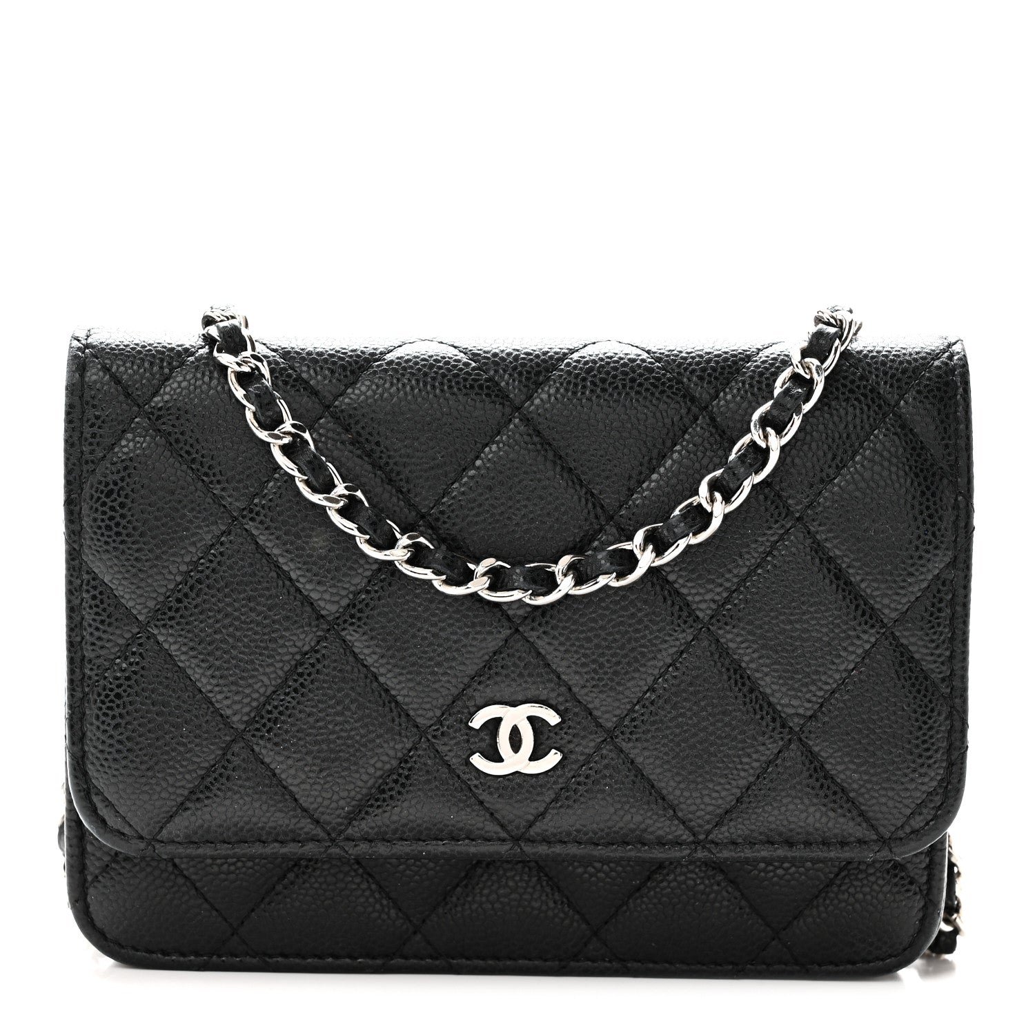 Chanel Caviar Quilted Mini Wallet On Chain WOC Black