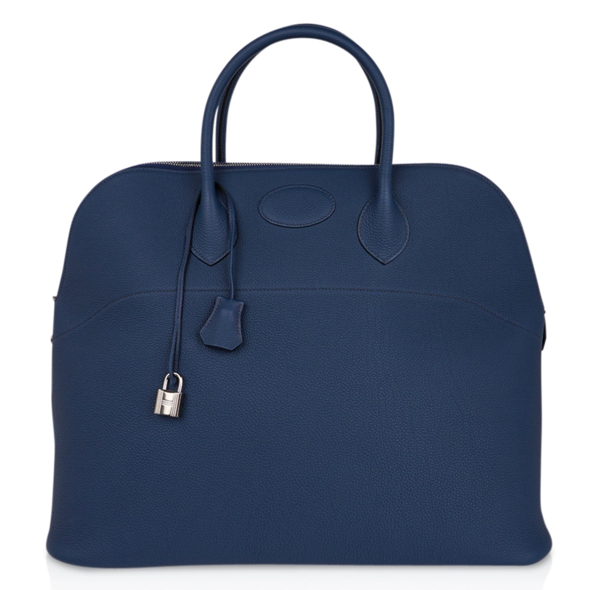 Hermes Hermes Bolide 45 Bag Blue de Prusse Togo Leather with Palladium Hardware