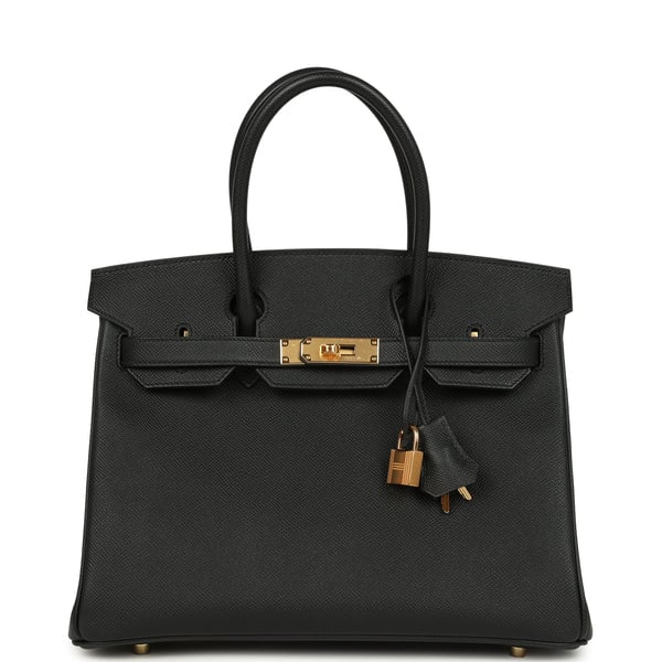 Hermes Hermes Birkin 30 Black Epsom Gold Hardware