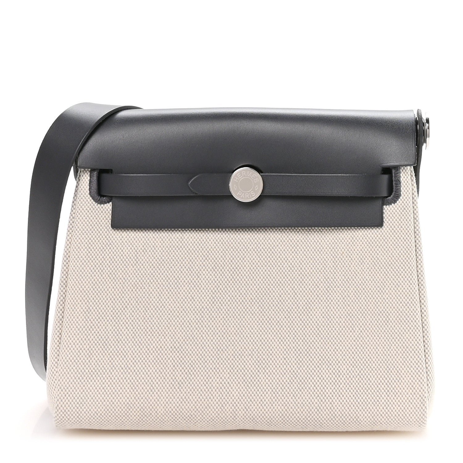 Hermes Hermes Military Toile Vache Hunter Herbag Zip Retourne 20 Ecru Bleu Glacier Ardoise