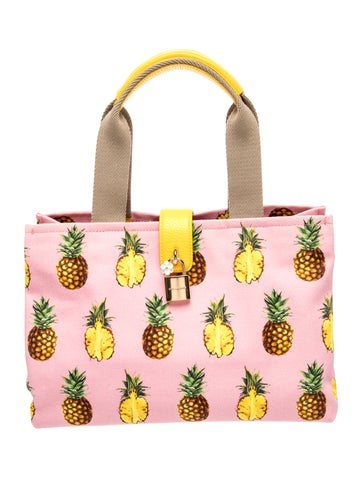 Dolce & Gabbana Canvas Pineapple Print Tote Medium