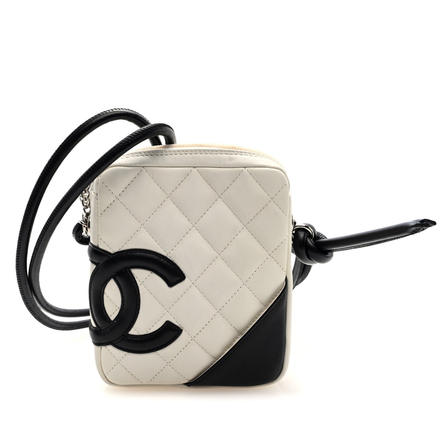 Chanel Calfskin Quilted Cambon Small Messenger White Black