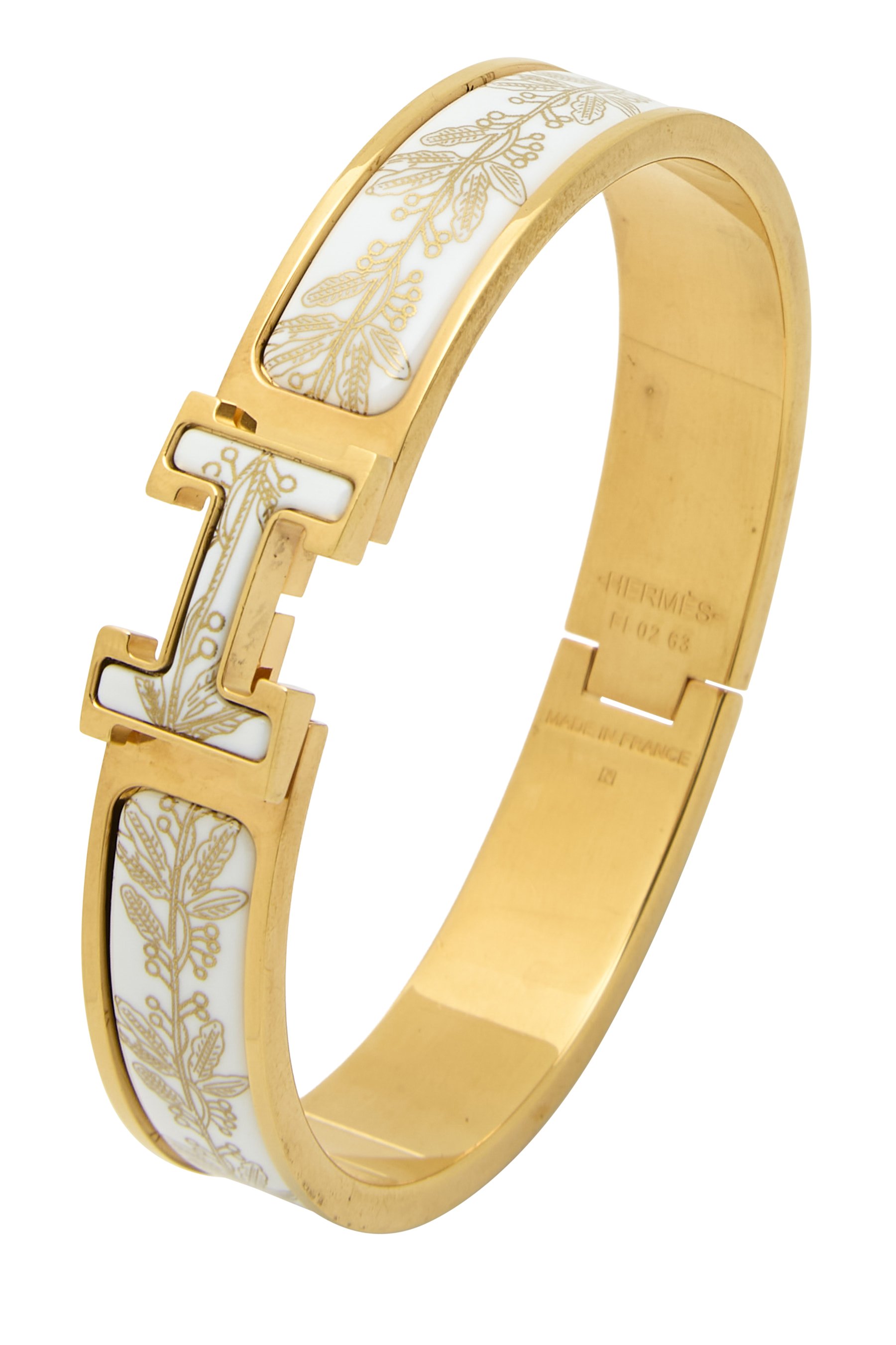 White Enamel Clic-Clac 'H' Bracelet Narrow PM