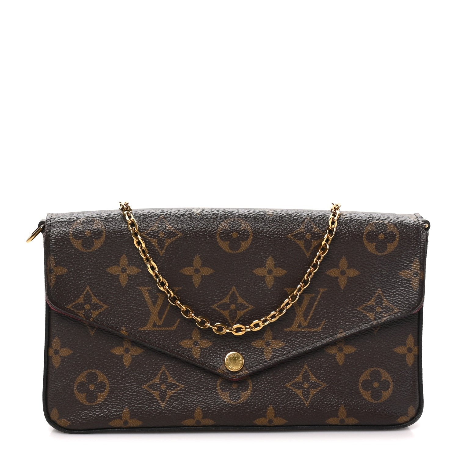 Louis Vuitton Monogram Pochette Felicie Chain Wallet Fuchsia