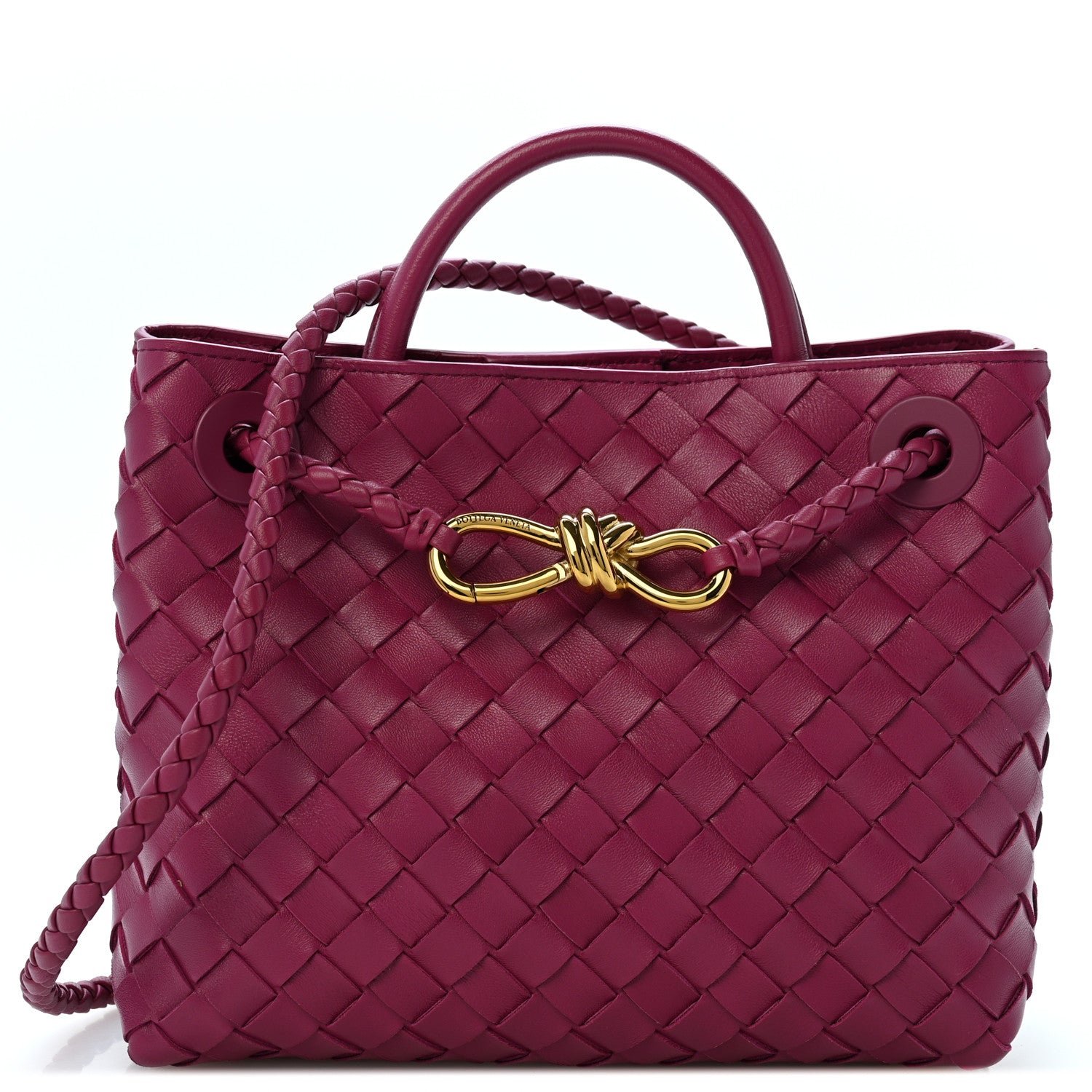 Bottega Veneta Nappa Intrecciato Small Andiamo Shoulder Bag Cinnabar
