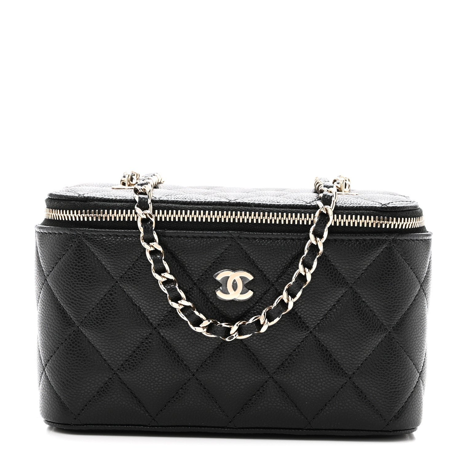 Chanel Caviar Quilted Small Vanity Case With Chain Black