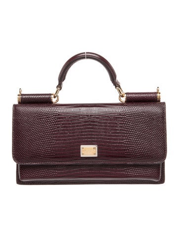 Embossed Leather Top Handle Bag Mini