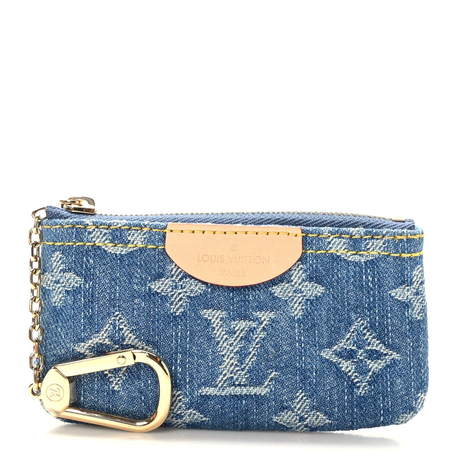 Louis Vuitton Monogram Denim Key Pouch Denim Blue