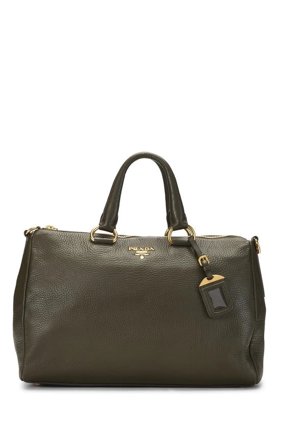 Green Vitello Daino Convertible Bauletto Handbag