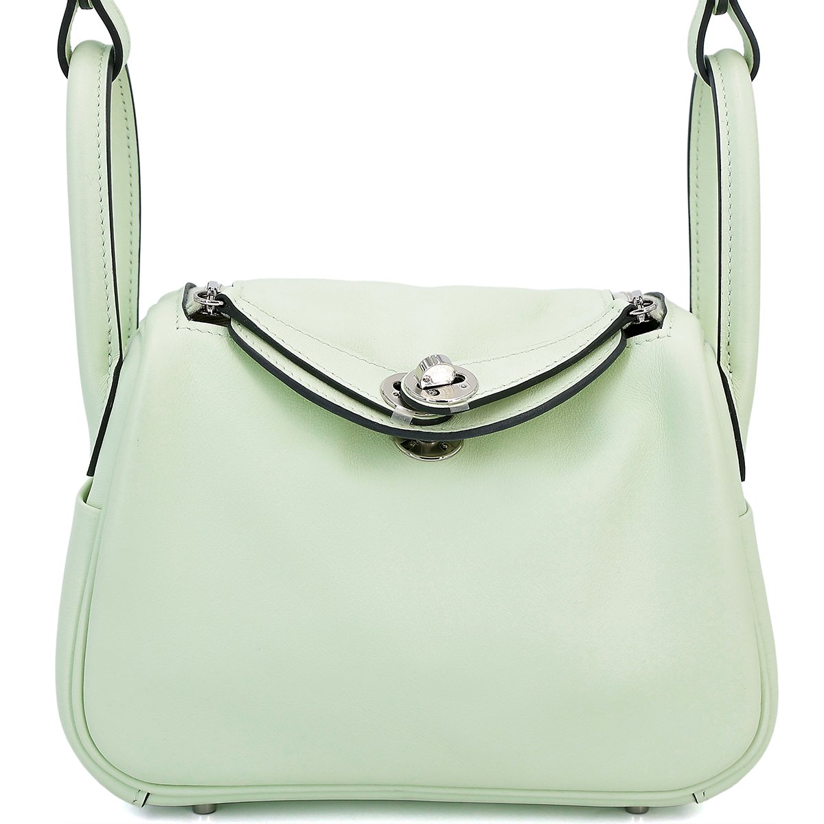Hermes Excellent ( Rank SA ) HERMÈS Mini Lindy Vert Fizz (0S) Swift Palladium hardware U (2022)